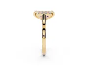 Emerald Cut Claw Corner Halo Engagement Ring Setting for a Fancy Pink Lab-Grown Diamond | Slim Plain Band | Yellow Gold