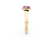 Princess Cut Halo Engagement Ring Setting for a Fancy Pink Lab-Grown Diamond | Yellow Gold