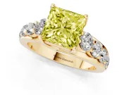 Princess Cut Engagement Ring Setting for a Fancy Yellow Lab-Grown Diamond | Yellow Gold - Design NV-24645