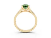 Emerald Cut Half Bezel Engagement Ring Setting for a Fancy Green Lab-Grown Diamond | Yellow Gold