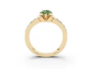 Marquise Half Bezel Engagement Ring Setting for a Fancy Green Lab-Grown Diamond | Double Row Channel Band | Yellow Gold
