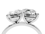 Radiant Cut and Emerald Cut Toi Moi Ring Set in Platinum with Prong Setting