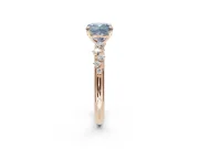 Cushion Cut Graduated Solitaire Engagement Ring Setting for a Fancy Blue Lab-Grown Diamond | Rose Gold
