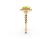 Emerald Cut Graduated Milgrain Halo Engagement Ring Setting for a Fancy Yellow Lab-Grown Diamond | Yellow Gold