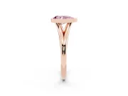Pear-Shaped Bezel Engagement Ring Setting for a Fancy Pink Lab-Grown Diamond | Rose Gold