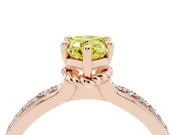Pear-Shaped Channel Set Engagement Ring Setting for a Fancy Yellow Lab-Grown Diamond | Rope Collar | Rose Gold