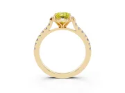 Radiant Cut Floral Petal Engagement Ring Setting for a Fancy Yellow Lab-Grown Diamond | Petal Accents | Yellow Gold