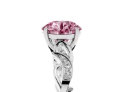 Round Vine Engagement Ring Setting for a Fancy Pink Lab-Grown Diamond | White Gold