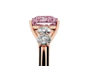 Princess Cut 5 Stone Engagement Ring Setting for a Fancy Pink Lab-Grown Diamond | Rose Gold
