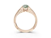 Pear-Shaped Split Shank Pavé Engagement Ring Setting for a Fancy Green Lab-Grown Diamond | Rose Gold