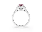 Emerald Cut Accented Halo Engagement Ring Setting for a Fancy Pink Lab-Grown Diamond | White Gold