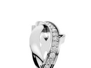Round Diamond Pavé Twist Band Set in White gold with Bezel Setting