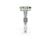 Marquise Channel Set Engagement Ring Setting for a Fancy Green Lab-Grown Diamond | Rope Collar | White Gold