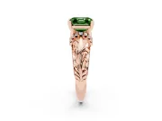 Asscher Cut Filigree Engagement Ring Setting for a Fancy Green Lab-Grown Diamond | Rose Gold