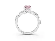 Oval Twisted Vine Engagement Ring Setting for a Fancy Pink Lab-Grown Diamond | Sterling Silver