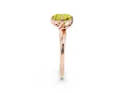 Radiant Cut Bypass Solitaire Engagement Ring Setting for a Fancy Yellow Lab-Grown Diamond | Plain Band | Rose Gold