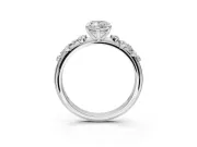 Marquise Solitaire Engagement Ring Setting | Graduated Scattered Accents | Sterling Silver