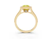 Radiant Cut Halo Engagement Ring Setting for a Fancy Yellow Lab-Grown Diamond | Yellow Gold - Design NV-24721