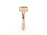 Emerald Cut Halo Engagement Ring Setting for a Fancy Yellow Lab-Grown Diamond | Plain Tapered Band | Rose Gold