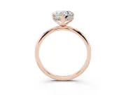 Heart Cut Diamond Solitaire Engagement Ring Set in Rose gold with Prong Setting and Polished Band