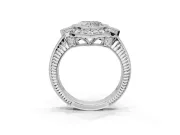 Heart-Shaped Vintage Halo Engagement Ring Setting | Art Deco Side Panels | Platinum