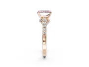 Radiant Cut Pavé Solitaire Engagement Ring Setting for a Fancy Pink Lab-Grown Diamond | Crossover Gallery | Rose Gold