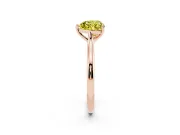 Fancy Yellow Heart Cut Diamond Solitaire Ring Set in Rose gold with Cathedral Band and Prong Setting