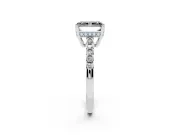 Radiant Cut Hidden Halo Engagement Ring Setting for a Black Center | Platinum