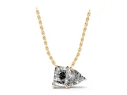 Radiant Lab-Grown Diamond Two-Stone Pendant Necklace | Claw Prong Setting | Yellow Gold