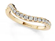 Round Diamond Pavé Twist Band Set in Yellow gold with U-Prong Setting