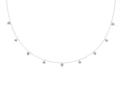 Heart and Round Lab-Grown Diamond Station Necklace | Alternating Stations | White Gold