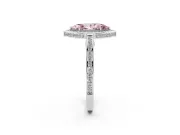 Marquise Sectioned Halo Engagement Ring Setting for a Fancy Pink Lab-Grown Diamond | White Gold