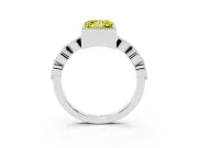 Princess Cut Vintage Milgrain Engagement Ring Setting for a Fancy Yellow Lab-Grown Diamond | Platinum