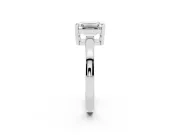 Emerald Cut Solitaire Engagement Ring Setting | Flat Tab Prongs | White Gold