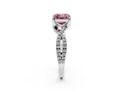 Asscher Cut Twisted Pave Engagement Ring Setting for a Fancy Pink Lab-Grown Diamond | Split Shank | Platinum
