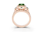 Asscher Cut Halo Split Shank Engagement Ring Setting for a Fancy Green Lab-Grown Diamond | Round Side Stones | Rose Gold
