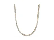 Round Lab-Grown Diamond Single Row Tennis Necklace | Prong Set | Yellow Gold
