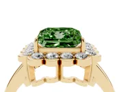 Princess Cut Halo Engagement Ring Setting for a Fancy Green Lab-Grown Diamond | Yellow Gold - Design NV-24719