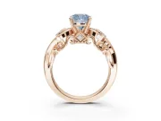 Cushion Cut Swirl Engagement Ring Setting for a Fancy Blue Lab-Grown Diamond | Rose Gold