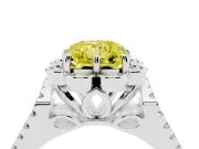 Radiant Cut Halo Engagement Ring Setting for a Fancy Yellow Lab-Grown Diamond | Sterling Silver - Design NV-24768