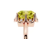Asscher Cut Petal Halo Engagement Ring Setting for a Fancy Yellow Lab-Grown Diamond | Rose Gold