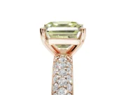 Asscher Cut Domed Pavé Engagement Ring Setting for a Fancy Yellow Lab-Grown Diamond | Rose Gold