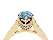 Marquise Graduated Pavé Engagement Ring Setting for a Fancy Blue Lab-Grown Diamond | Yellow Gold