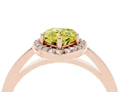 Pear-Shaped Thin Halo Engagement Ring Setting for a Fancy Yellow Lab-Grown Diamond | Slim Plain Band | Rose Gold