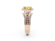 Oval Halo Split Shank Engagement Ring Setting for a Fancy Yellow Lab-Grown Diamond | Round Side Stones | Rose Gold