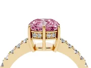 Cushion Cut Engagement Ring Setting for a Fancy Pink Lab-Grown Diamond | Yellow Gold - Design NV-24649