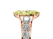 Marquise Graduated Side Stone Engagement Ring Setting for a Fancy Yellow Lab-Grown Diamond | Flat Top Band | Rose Gold