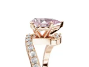 Pear-Shaped Bypass Pavé Engagement Ring Setting for a Fancy Pink Lab-Grown Diamond | Rose Gold