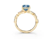 Princess Cut Twisted Vine Engagement Ring Setting for a Fancy Blue Lab-Grown Diamond | Yellow Gold