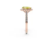 Pear-Shaped Raised Halo Engagement Ring Setting for a Fancy Yellow Lab-Grown Diamond | Rose Gold